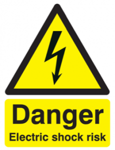 Electric shock risk sign